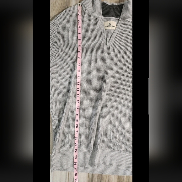 The Normal Brand Waffle Knit Quarter Zip Size Medium Gray - Picture 2 of 11
